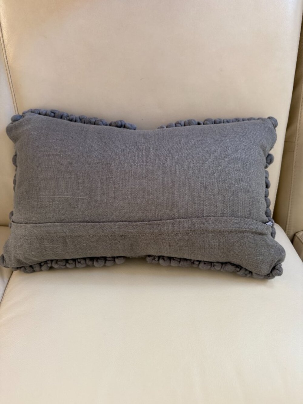 RH Textured Merino Wool Diamond Lumbar Pillow Gray - Picture 3 of 3